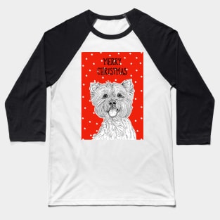 West Highland Terrier Christmas Greeting Baseball T-Shirt